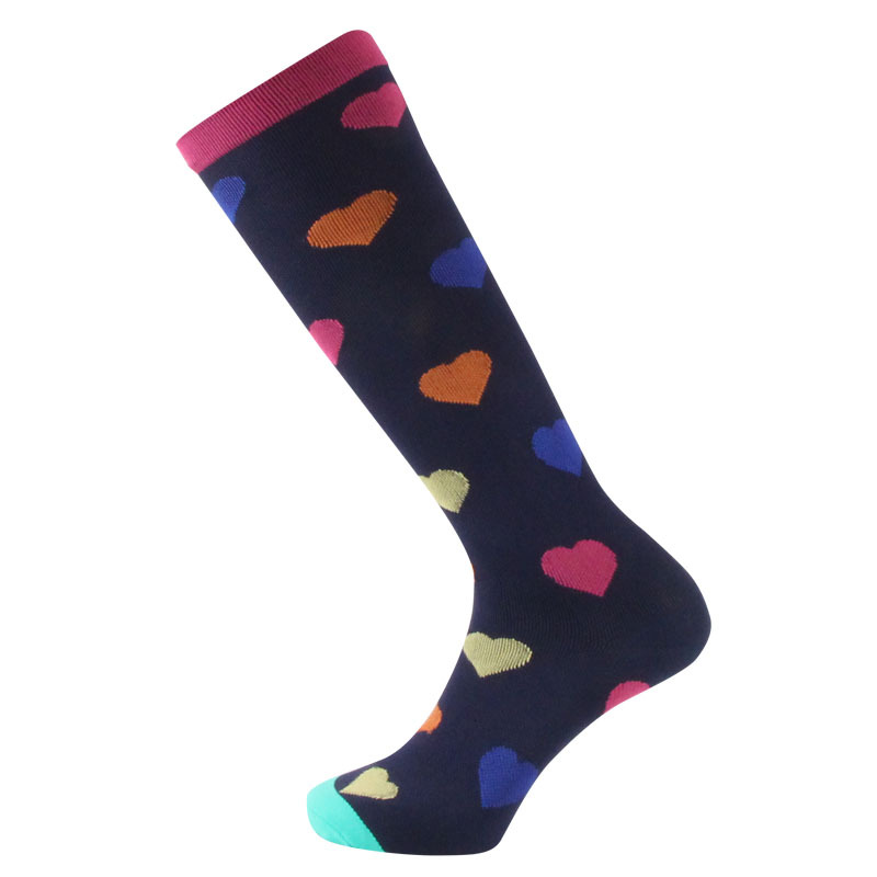 Heart Patterned Men Women Long-barreled Compression Stockings Trainer Athletic Compression Socks